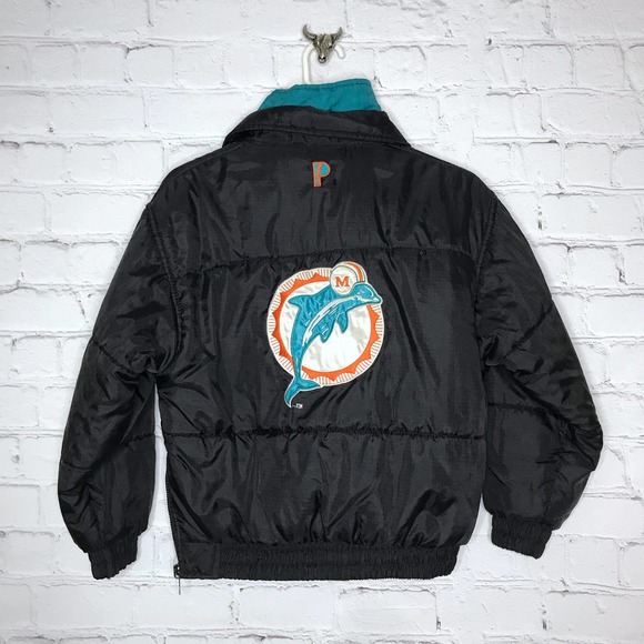 Vintage 90s Youth Reversible ProPlayer Puffer Coat Miami Dolphins NFL Football - Picture 10 of 12